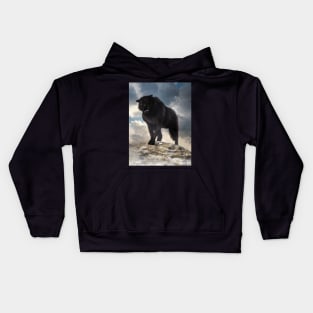 Angry Black Wolf Kids Hoodie